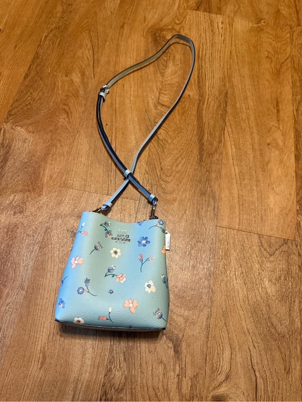Coach Women's Blue Floral mini Crossbody Bag